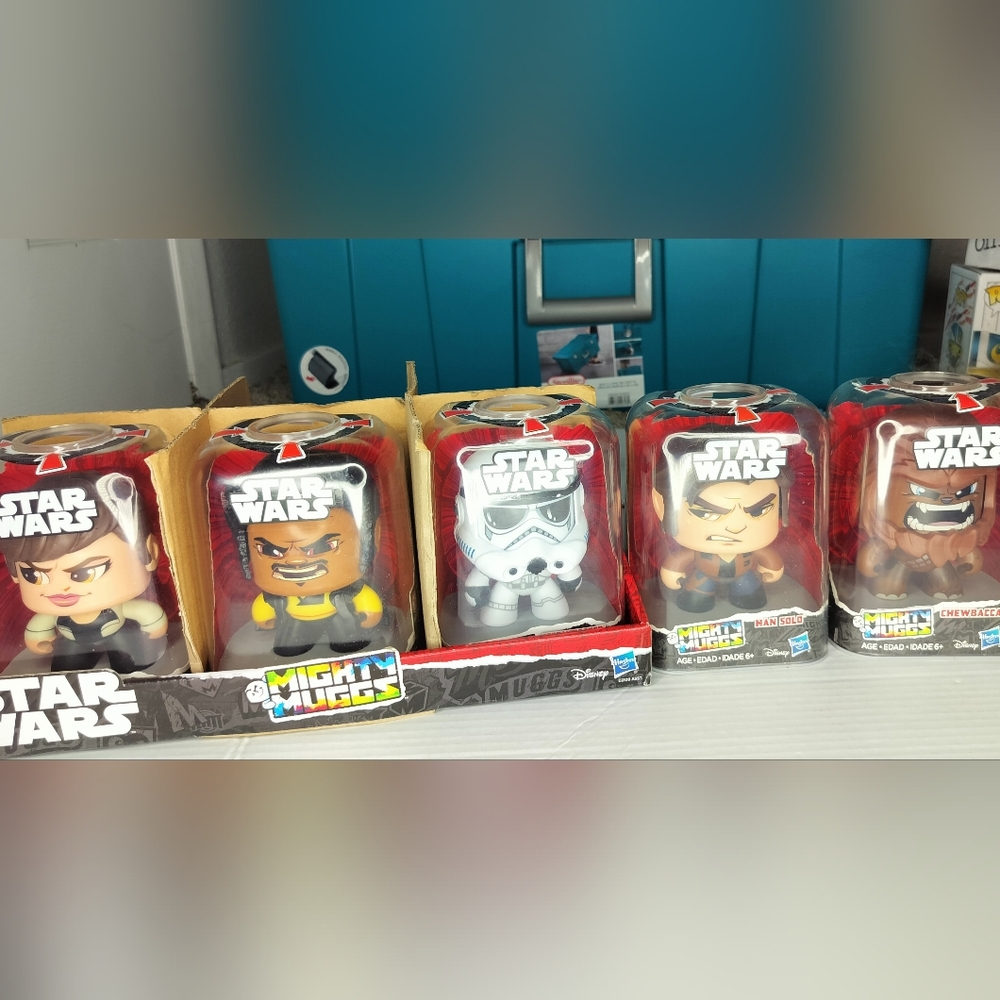 5 Star Wars  Bobble Heads Mighty Muggs Figures